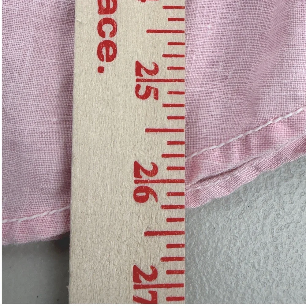 Tommy Bahama Pink Linen Long Sleeve Button Up Shirt Womens Small - Picture 8 of 9